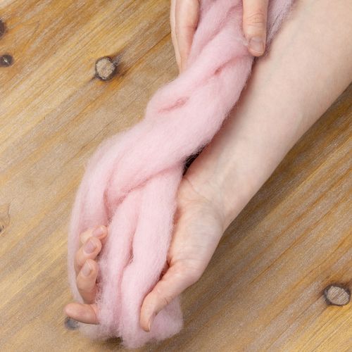 Dekowolle Rosa 2m Wolllunte Filzwolle für Bastelarbeiten & Floristik | Floristik24.de