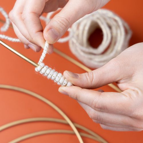 Wollkordel Weiß Goldfaden 5m x 5mm mit Draht für Deko und Basteln | Floristik24.de