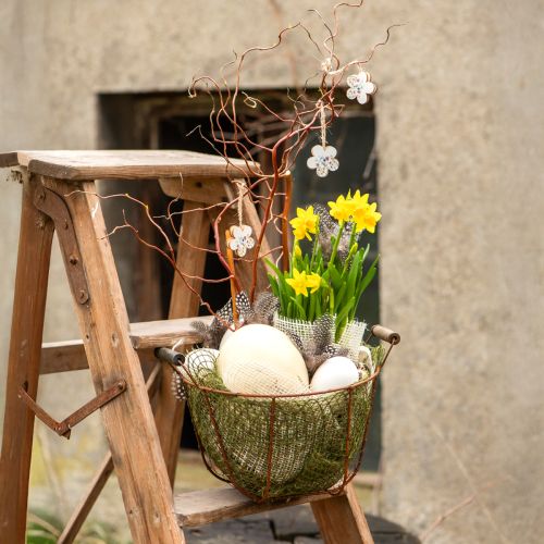 Artikel Drahtkorb Vintage rund mit Griff Rost Metallkorb Ø26,5cm