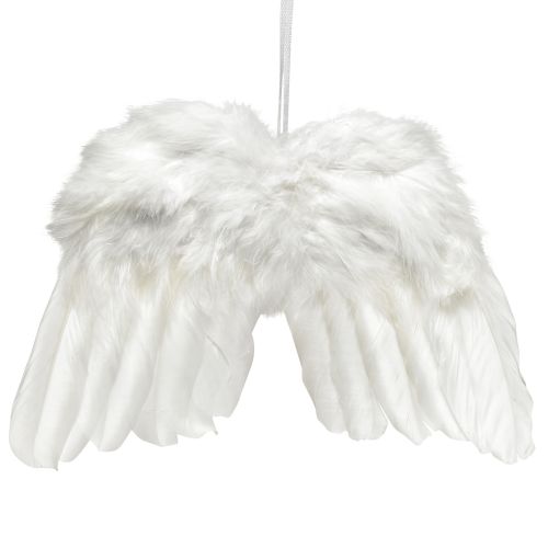 Engelsflügel aus Federn Weiß – Romantische Weihnachtsdeko zum Hängen 25×18cm 3St