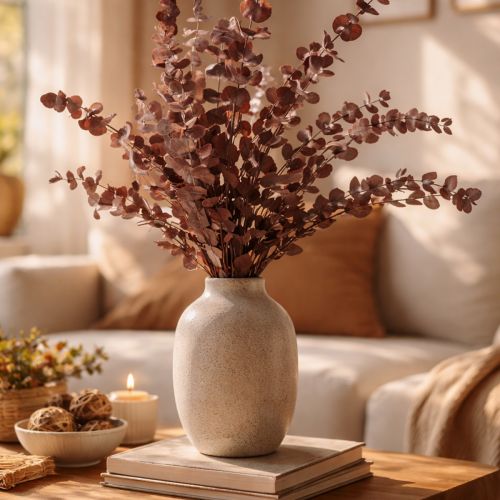 Eukalyptuszweige Eukalyptus konserviert Trockenblumen Rot 75cm 150g | Floristik24.de