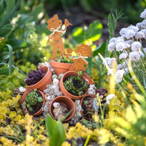 Artikel Gartenstecker Rost Optik Gartendeko Mädchen und Junge 4St