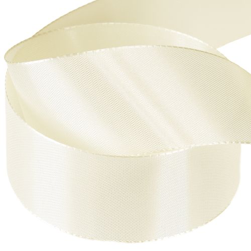 Artikel Geschenkband und Dekoband Taftband Creme 40mm 50m