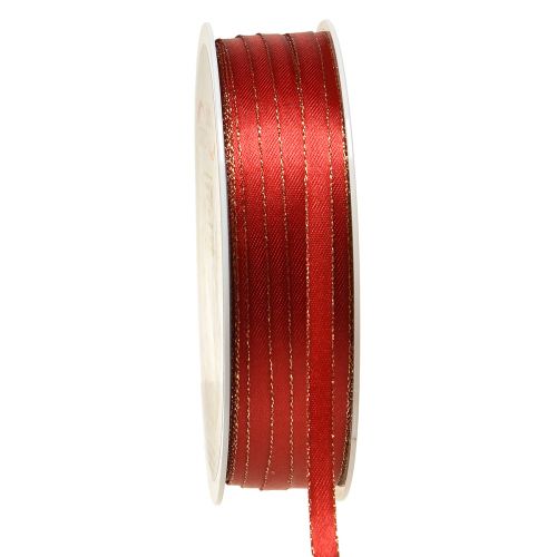 Artikel Geschenkband Weihnachten Satinband Rot Gold B6mm L50m
