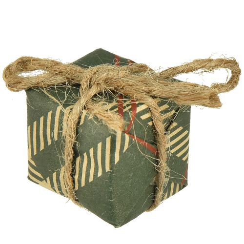 Artikel Papier-Geschenkboxen Mini Set, Rot-Grün-Natur, 2,5x3 cm 18 St - Weihnachtsdeko