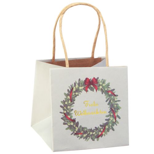 Geschenktüte mit Henkeln Geschenktasche Weihnachten Grau 10,5×10,5cm 8 St