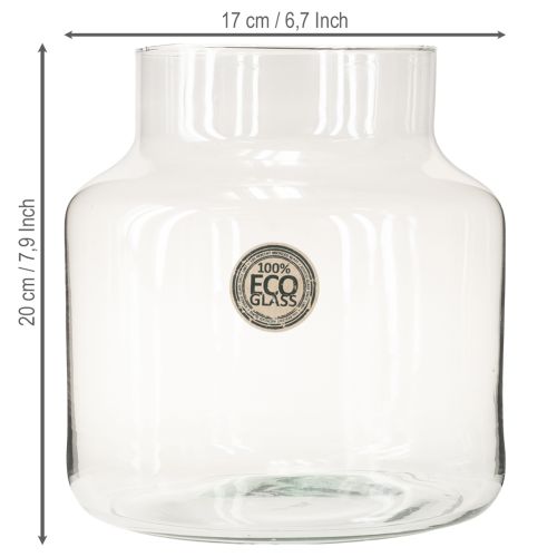 Artikel Glasvase Rund Blumenvase Groß 100% Recyceltes Glas H20 Ø17cm