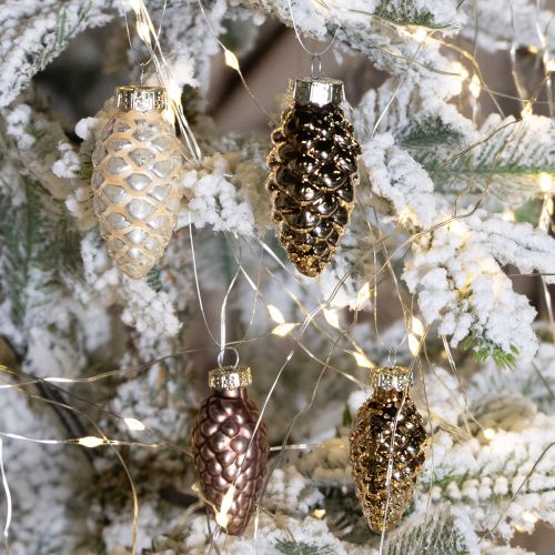 Artikel Glaszapfen zum Hängen Zapfen Glas Braun Gold 5,5cm 14 St