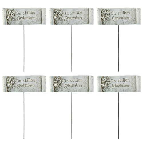 Artikel Grabstecker Schriftrolle Gedenken Steinguss 11,5x4cm 6 St