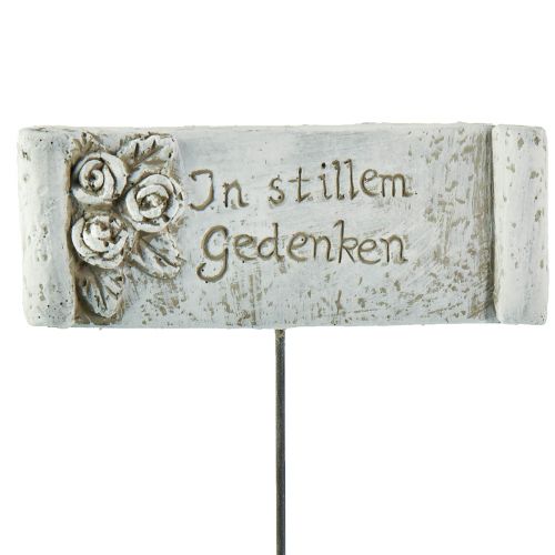 Floristik24 Grabstecker Schriftrolle Gedenken Steinguss 11,5x4cm 6 St