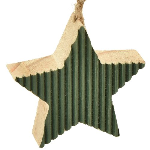 Artikel Weihnachtsbaum Holzanhänger Set, Herz-Baum-Stern, Mint-Grün-Weiß, 4,5 cm, 9 Stück - Weihnachtsdeko
