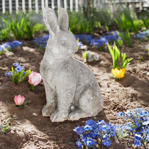 Artikel Hase sitzend Osterhase Keramik Antik Grau 13×10×22cm