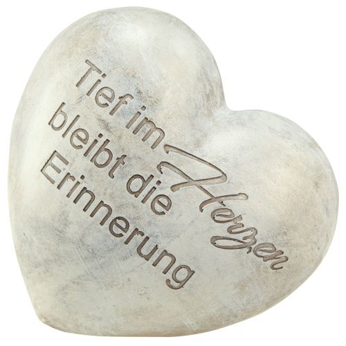 Artikel Herz mit Spruch Grabschmuck Polyresin Grau 14×13cm 2 St