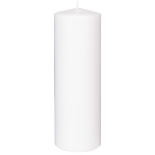 Festliche Hochzeitskerze mit stilvollem Herz-Design, Silberverzierungen und Organza-Band – Ideal für Hochzeit und Silberhochzeit, 230/80mm | Floristik24.de