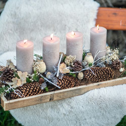 Artikel Holztablett mit Griffen Deko Tablett länglich Natur 50×19×3cm