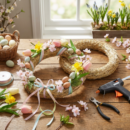 Artikel Floristik Strohkranz für kreative Türkränze und saisonale Dekoration 25/4cm 2St