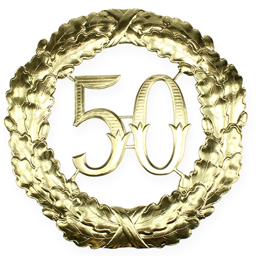Jubiläumszahl 50 in Gold Ø40cm