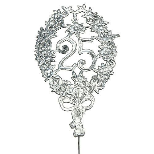 Jubiläumszahl 25 Silber Ø8cm 10St