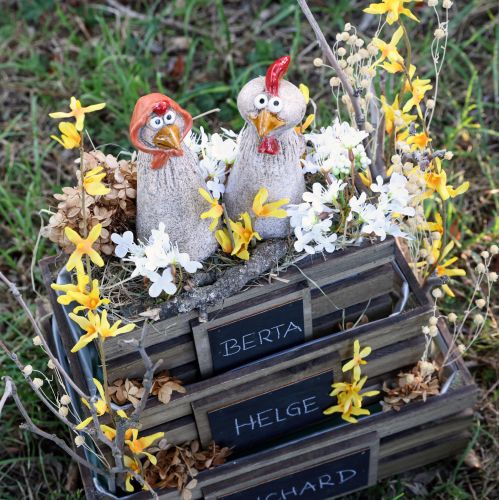 Artikel Keramik Deko Hühner Ostern Hahn und Henne H20/22cm 2 St