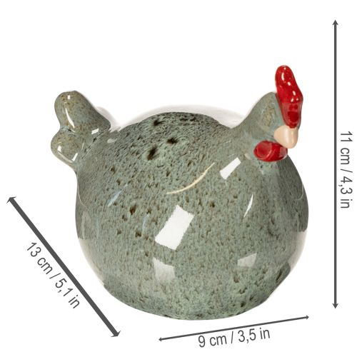 Artikel Keramik Huhn Deko Figur für Wohnbereich mit rustikalem Design und abstrakter Form 13cm 2St