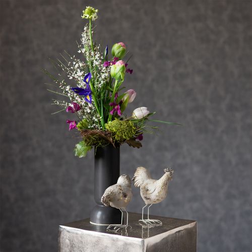 Artikel Keramik Vase Schwarz Modern Oval Form Ø11cm H25,5cm