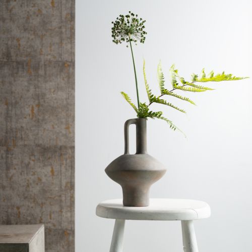 Keramikvase Krug Antik Optik Keramik Grau Rost H27cm