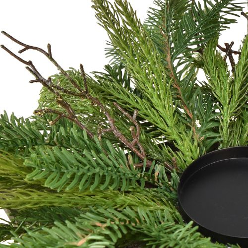 Artikel Kerzenhalter mit Tannengrün künstlich Für Stumpenkerze Ø50cm