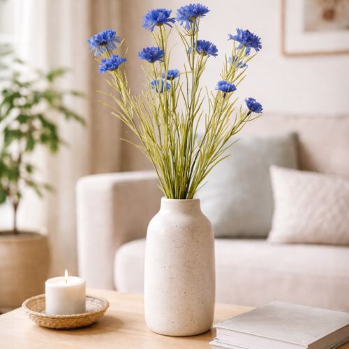 Kornblume Kunstblume für elegante Wohnzimmergestaltung Sommerdekoration 68cm 4St | Floristik24.de