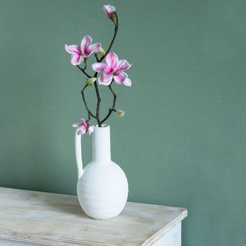 Floristik24 Kunstblume Magnolienzweig Magnolie künstlich Rosa 59cm 3St