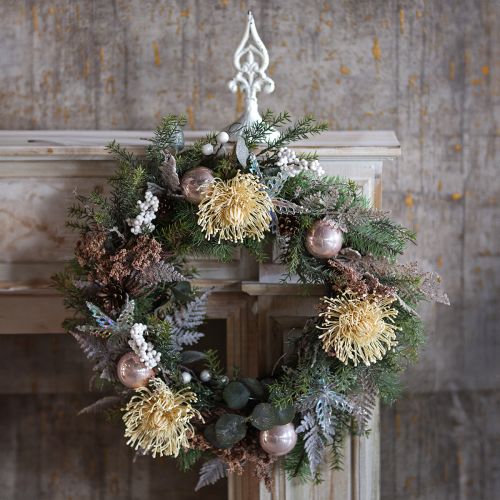 Artikel Kunstblumenstrauß Künstlicher Farn Weiß 72cm Braun 3 St