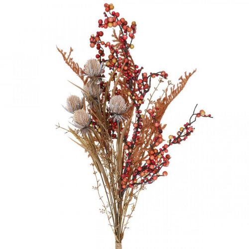 Kunstpflanzen Herbstdeko Disteln Beeren Farn 65cm Bund