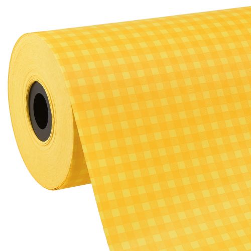 Manschettenpapier Seidenpapier Blumenpapier Gelb Karo 25cm 100m