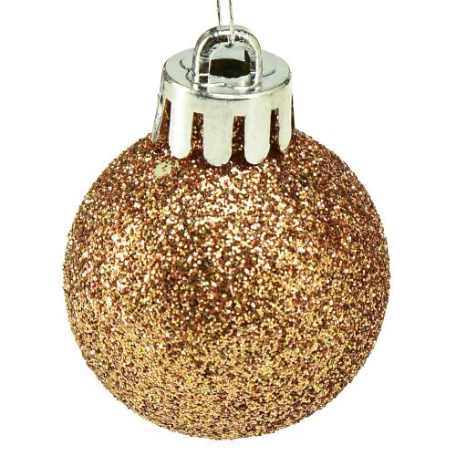 Artikel Mini Christbaumkugeln Bronze Bruchfest Ø3cm H3,5cm 14St