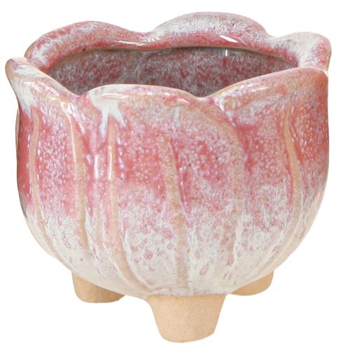 Floristik24 Mini Übertopf Keramik Töpfchen Blüte Sortiert Ø8cm H7cm 3St