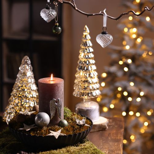Artikel Mini Weihnachtsbaum mit LED Beleuchtung Silber Gold 28cm