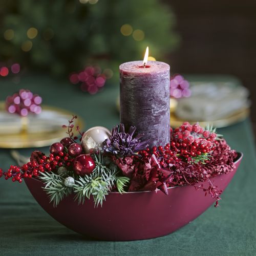 Artikel Moderne Halbmond-Schale dunkelrot aus Kunststoff 39 cm – Vielseitig einsetzbar für Deko – 2St