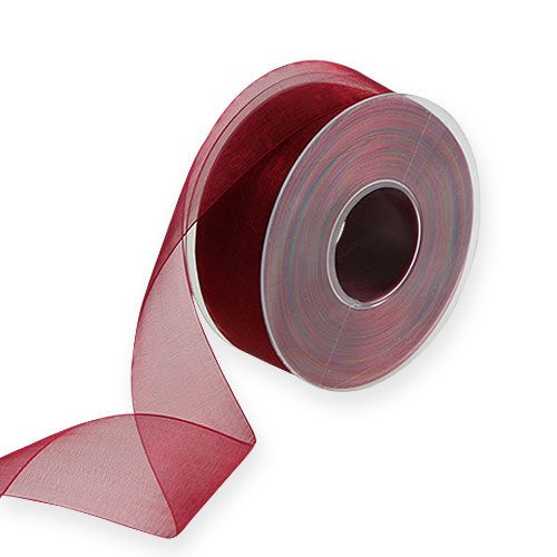 Organzaband Band aus Organza Stoff Bordeaux 40mm 50m