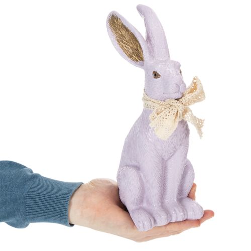 Osterhase Dekofigur mit Schleife zur stilvollen Osterdekoration im Haus 27cm | Floristik24.de