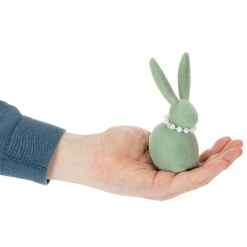 Osterhasen Deko mit Perlenkette Häschen für Wohnzimmer und Ostertisch 13cm 3St | Floristik24.de