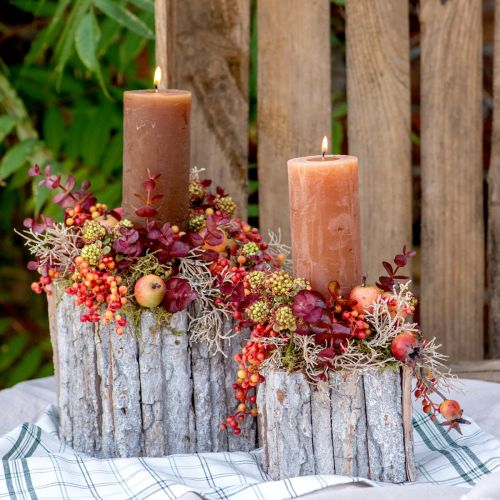 Artikel Pflanzkasten Holz mit Rinde Natur Weiß 17/24cm Set aus 2St