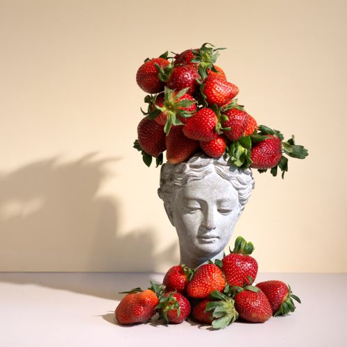 Pflanzkopf Büste Graublau Ø8cm H15cm