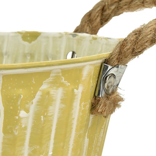 Floristik24 Pflanzschale Oval Topf mit Henkel Gelb/Grün/Rosa 27cm 3St