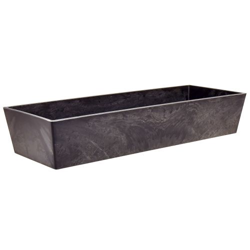 Floristik24 Vielseitige graue Pflanzschale aus Kunststoff – Rechteckig, 37cm – Ideal für Indoor- und Outdoor-Gärtnerei – 4St