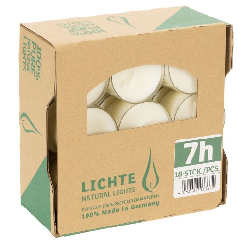 Artikel PURE Nature Lights Teelichter Rapswachs Natur Brenndauer 7 Stunden 18 St