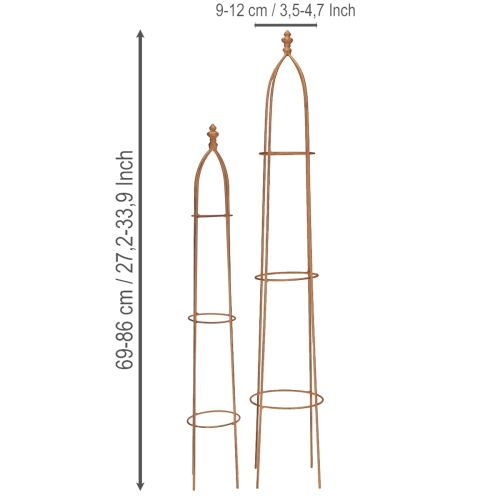Artikel Rankhilfe Metall Rost Optik Obelisk 69/86cm Set 2St