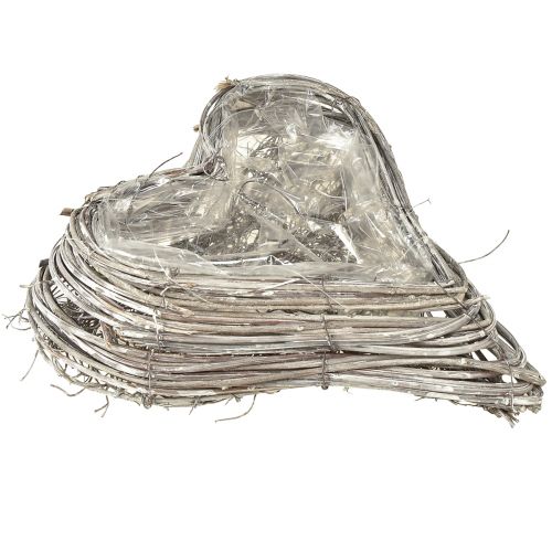 Artikel Rattan Herz Pflanzherz Rattan Reben Natur Weiß 20x24cm
