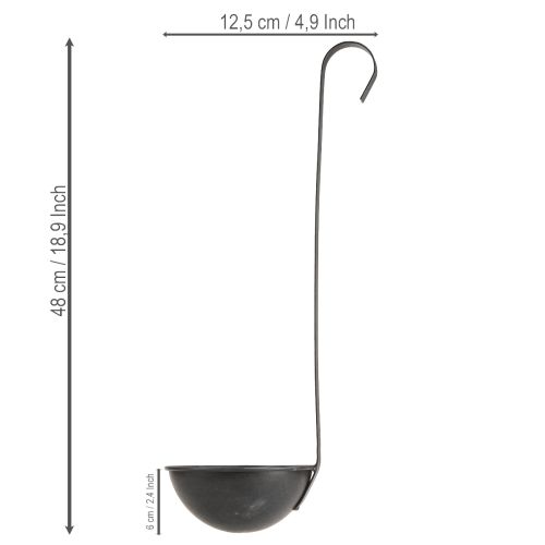 Artikel Schale zum Bepflanzen Deko Kelle Anthrazit Ø12,5cm 3St