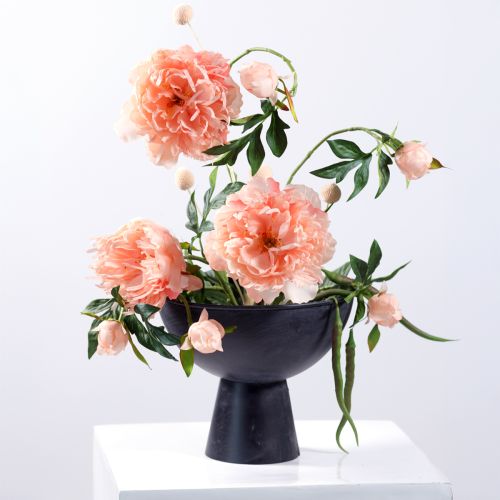 Artikel Schale mit Fuß Metall Pokalschale Anthrazit Ø26cm H21cm