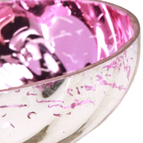 Artikel Schwimmschale Teelichthalter Glas Silber Lila Ø7cm 3St