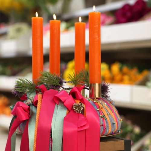 Artikel Stabkerzen durchgefärbt Orange 34mm x 300mm 4 St